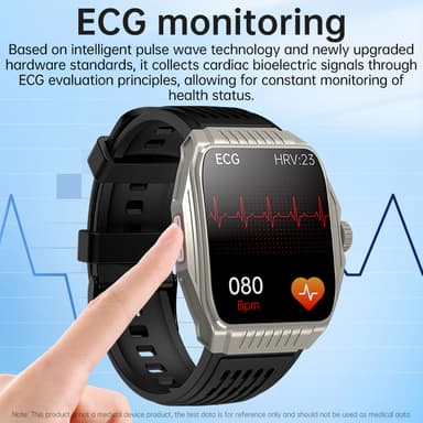 Älykello, jossa nukkumisapu, EKG, Bluetooth-puhelut Musta