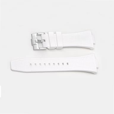 Tissot PRX -sarjan silikonikellon ranneke Valkoinen Hopeinen solki