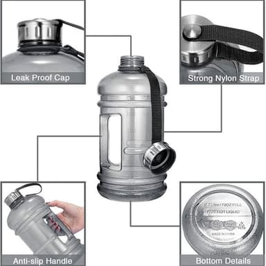 2.2L urheilupullo kahvalla - kirkas/musta