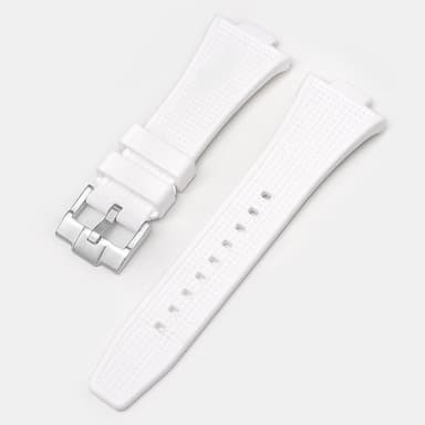 Tissot PRX -sarjan silikonikellon ranneke Valkoinen Hopeinen solki