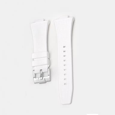 Tissot PRX -sarjan silikonikellon ranneke Valkoinen Hopeinen solki
