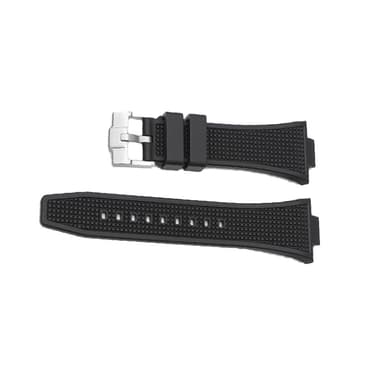 Tissot PRX -sarjan silikonikellon ranneke Musta Hopeinen solki