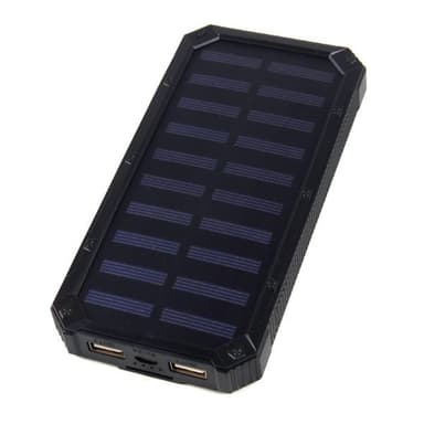 Powerbank 9000mAh Aurinkokennolatausksella - Musta