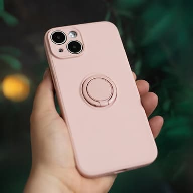 Kotelo, jossa on sormustin iPhone 16:lle - vaaleanpunainen
