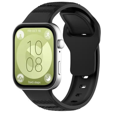 Huawei Fit 3 kestävä silikoniranneke - musta
