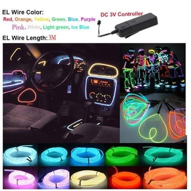 Paristokäyttöinen Led Glowstrip Neon Loop 3 metriä - punainen