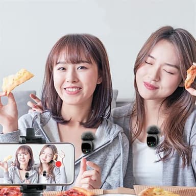 2 langatonta mikrofonia vastaanottimella USB-C