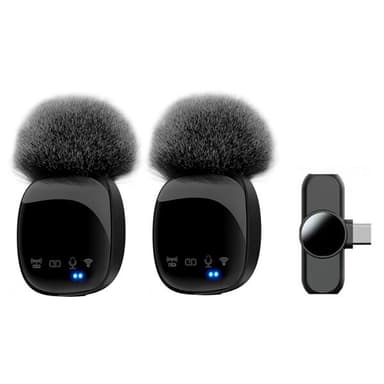 2 langatonta mikrofonia vastaanottimella USB-C