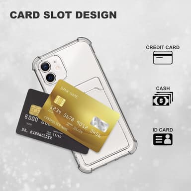 iPhone 12 kotelo korttitelineellä TPU läpinäkyvä