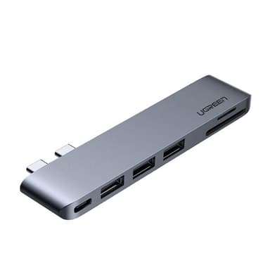 Ugreen Multihubb MacBook Pro / Air - 2xUSB-C 3xUSB ja muistikortinlukija