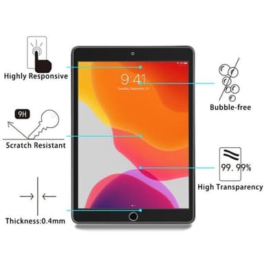 Näytönsuojus iPad 10,2"" 9H 2.5D Temperoitu lasikalvo