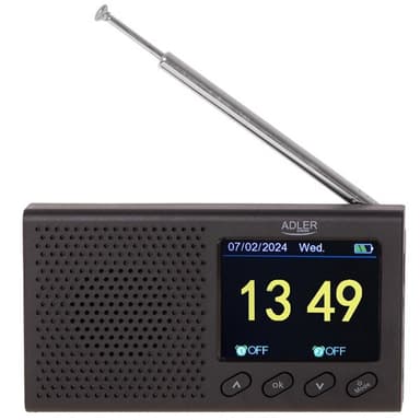 Adler kannettava kelloradio Bluetoothilla – Tyylikäs yhdistelmä musiikkia ja aikaa