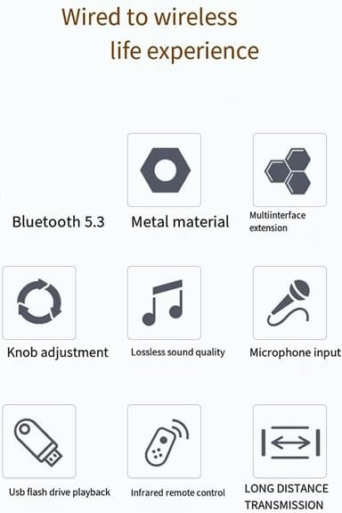 NÖRDIC Bluetooth 5.4 Audio Vastaanotin DAC Muunnin USB Muisti 3.5MM AUX RCA Coaxial