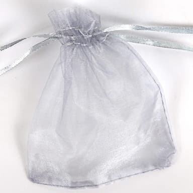 Pienet lahjakassit kiristysnyörillä Organza 25-pakkaus 7x9 cm Harmaa