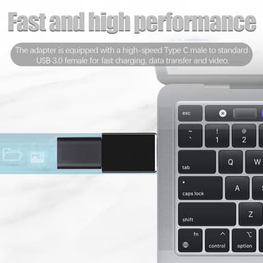 Super nopea adapteri USB C-tyypistä USB:hin 3.0 musta