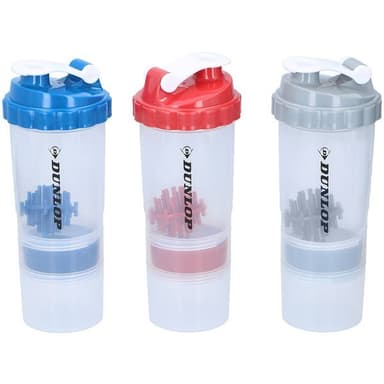 Dunlop Shake / Shaker-pullo / Proteiinisekoitin / Vesipullo 550ml, jossa on älykäs säilytys proteiinijauheelle