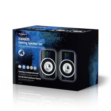 Nedis Pelikaiutin | Kaiutinkanavat: 2.0 | USB Virta | 3.5 mm uros | 30 W | RGB | Äänenvoimakkuuden Säätö