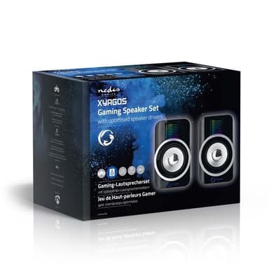 Nedis Pelikaiutin | Kaiutinkanavat: 2.0 | USB Virta | 3.5 mm uros | 30 W | RGB | Äänenvoimakkuuden Säätö