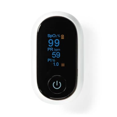 Nedis SmartLife Pulssioksimetri | Bluetooth® | OLED-näyttö | Auditiivinen hälytys / Happikyllästeisyys (SpO2) / Korkean tarkkuuden anturi / Liikkumisen estävät häiriöt / Perfuusioindeksi / Pulssi | Valkoinen
