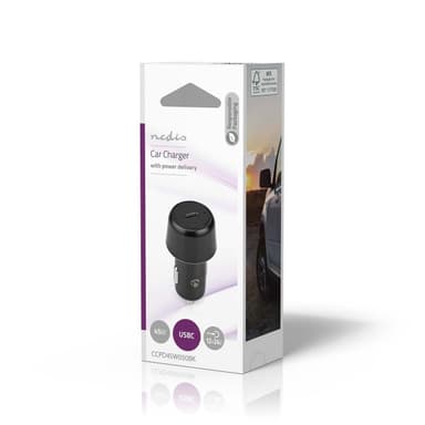 Nedis Autolaturi | 45 W | 3.0 A | Lähtöliitäntöjen määrä: 1 | Portin tyyppi: USB-C™ | Automaattinen Jännitteen Valinta