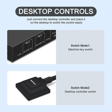 NÖRDIC KVM Switch 2-1 HDMI 2.0 ja 4xUSB Xboxille, PS5:lle, kannettavalle tietokoneelle