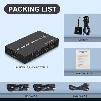 NÖRDIC KVM Switch 2-1 HDMI 2.0 ja 4xUSB Xboxille, PS5:lle, kannettavalle tietokoneelle