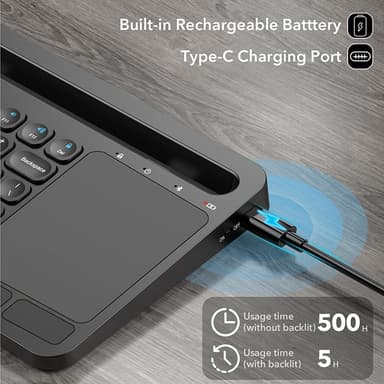 NÖRDIC Bluetooth-näppäimistö kosketuslevyllä, US-layout 78 näppäintä