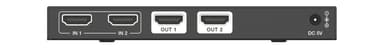 NÖRDIC HDMI Splitter 2 in 2 Out, 4K@120Hz, Dolby Vision Pass-Through, HDCP 2.3, Auto EDID Management