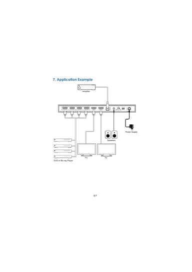 NÖRDIC 4K HDMI 2.0 4x2 matriisikytkin, jossa Extractor Toslink & Stereo EDID HDR Dolby ARC