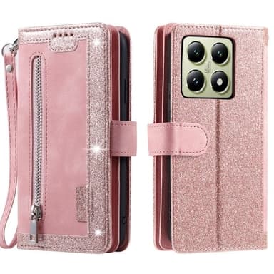 Xiaomi 14T Pro Kuori Vetoketjutaskulla ja 9 Korttipaikalla
