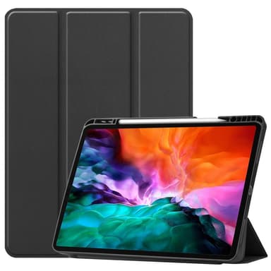 iPad 12.9"" Pro 2021 kolminkertainen jalusta tablettikotelo - musta