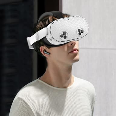 Meta Quest 3S -suojakotelolle, VR-kuulokemikrofonille, silikonisuoja - Valkoinen