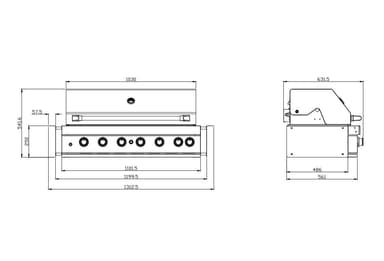 Myoutdoorkitchen - Built-in - Upotettava kaasugrilli, 6 poltinta