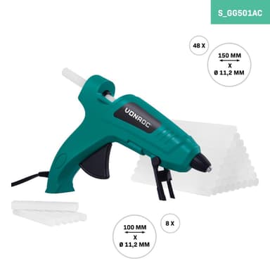 Glue Gun 70W - 11,2mm | Anti-drip function - Incl. 56 glue sticks