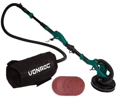 VONROC Deckenschleifer | Wandschleifer 1050W - Ideal für Decke und Wand 180 mm