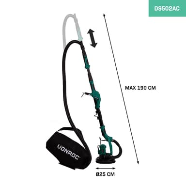 VONROC Deckenschleifer | Wandschleifer 1050W - Ideal für Decke und Wand 180 mm