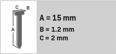 VONROC Heftklammern 15mm für Elektrotacker - Universal - 1000 Stück