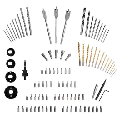 VONROC Schroefbit-, boren- en gatenzagen 100-delig – complete set geleverd in een handige koffer