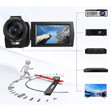 Videokamera 1080P / 24MP / 16x zoom ja käännettävä LCD-näyttö