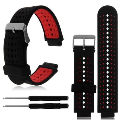 Kellon hihna Garmin Forerunnerille Musta + punainen