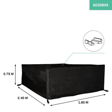 VONROC Premium loungeset hoes M – 240x180x75cm – Beschermhoes voor loungeset
