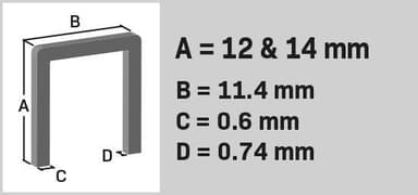 Heftklammern 12 und 14 mm für Elektrotacker - Universal - 1000 Stück