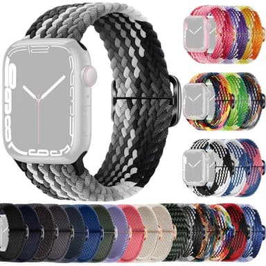 SKALO Punottu -ranneke Apple Watch Ultra 49mm - Harmaa-Musta