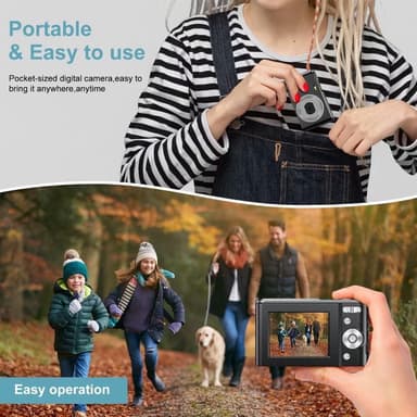 Digikamera 48 MP, HD 1080p ja 16x zoom 32 Gt:n kortilla Vaaleansininen