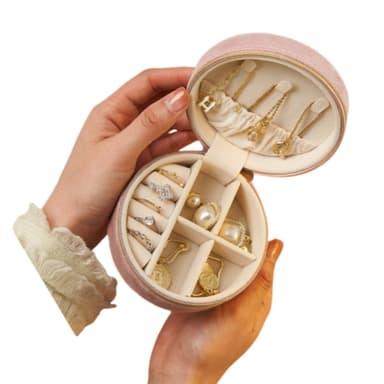 Mini Travel Jewelry Boxin järjestäjä Vaaleanpunainen