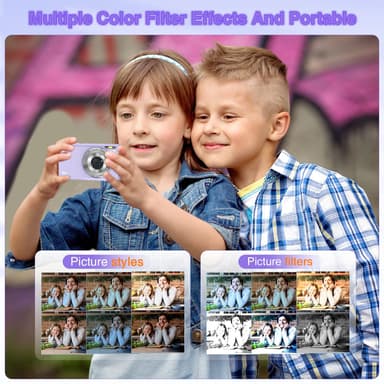Digikamera 48MP 2,7K FHD 16X digitaalinen zoom 2,88 tuuman näyttö Vaaleanvioletti