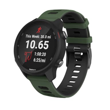 Garmin Forerunner 245 / 645 / Vivoactive / Vivomove ranneke silikoni Military Ruohon väri 20 mm