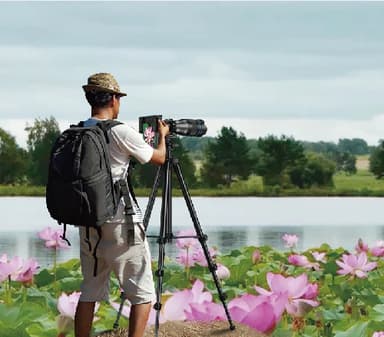 Ulkokäyttöön tarkoitettu 60X HD teleobjektiivi Musta
