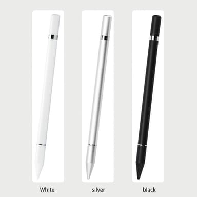 2 in 1 Stylus-kynä kirjoitustoiminnolla Valkoinen 2-pakkaus