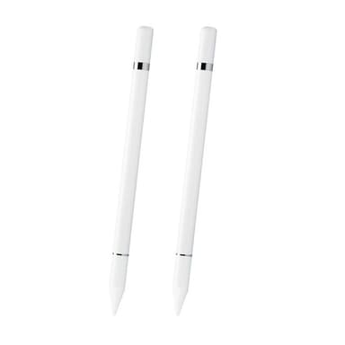 2 in 1 Stylus-kynä kirjoitustoiminnolla Valkoinen 2-pakkaus